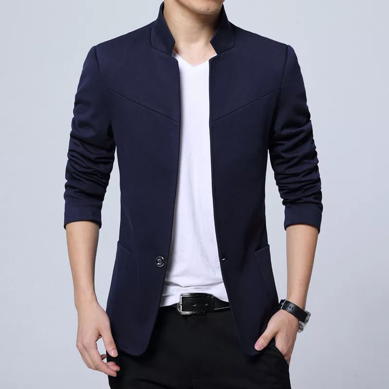 Stand Collar Slim Fit Blazers Jacket
