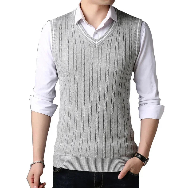 Slim Knit V-Neck Sweater Vest