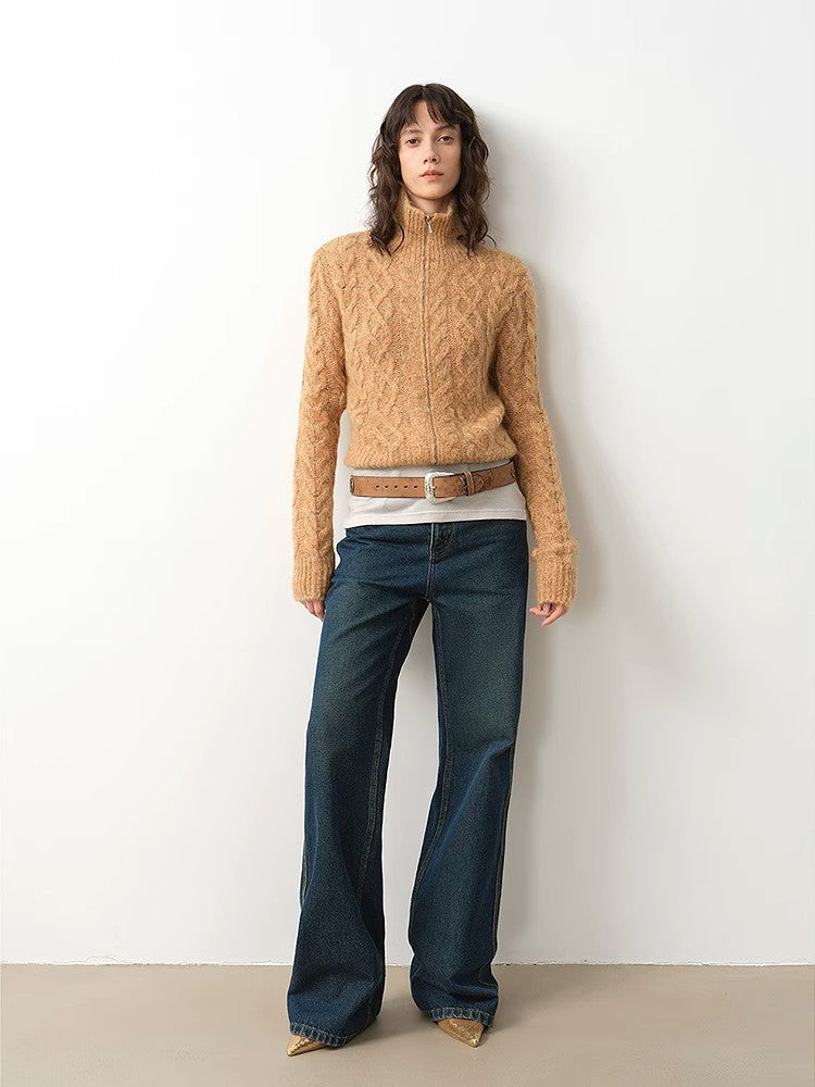 Flared Vintage Retro Washed Loose Jeans for Women