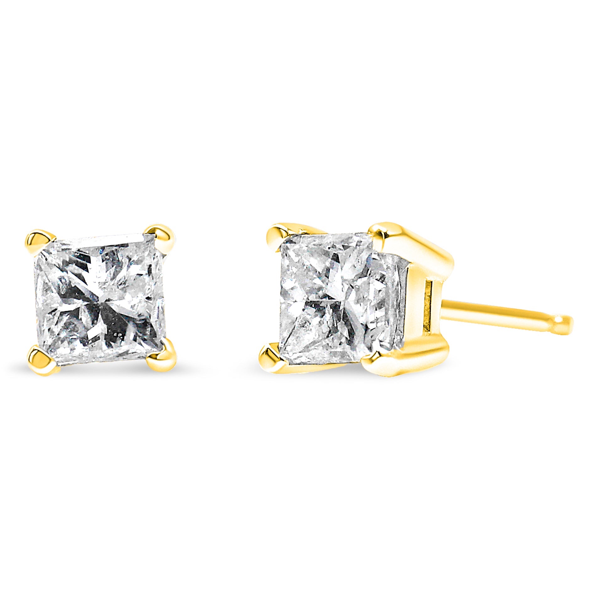 Princess-Cut Solitaire Diamond Stud Earrings