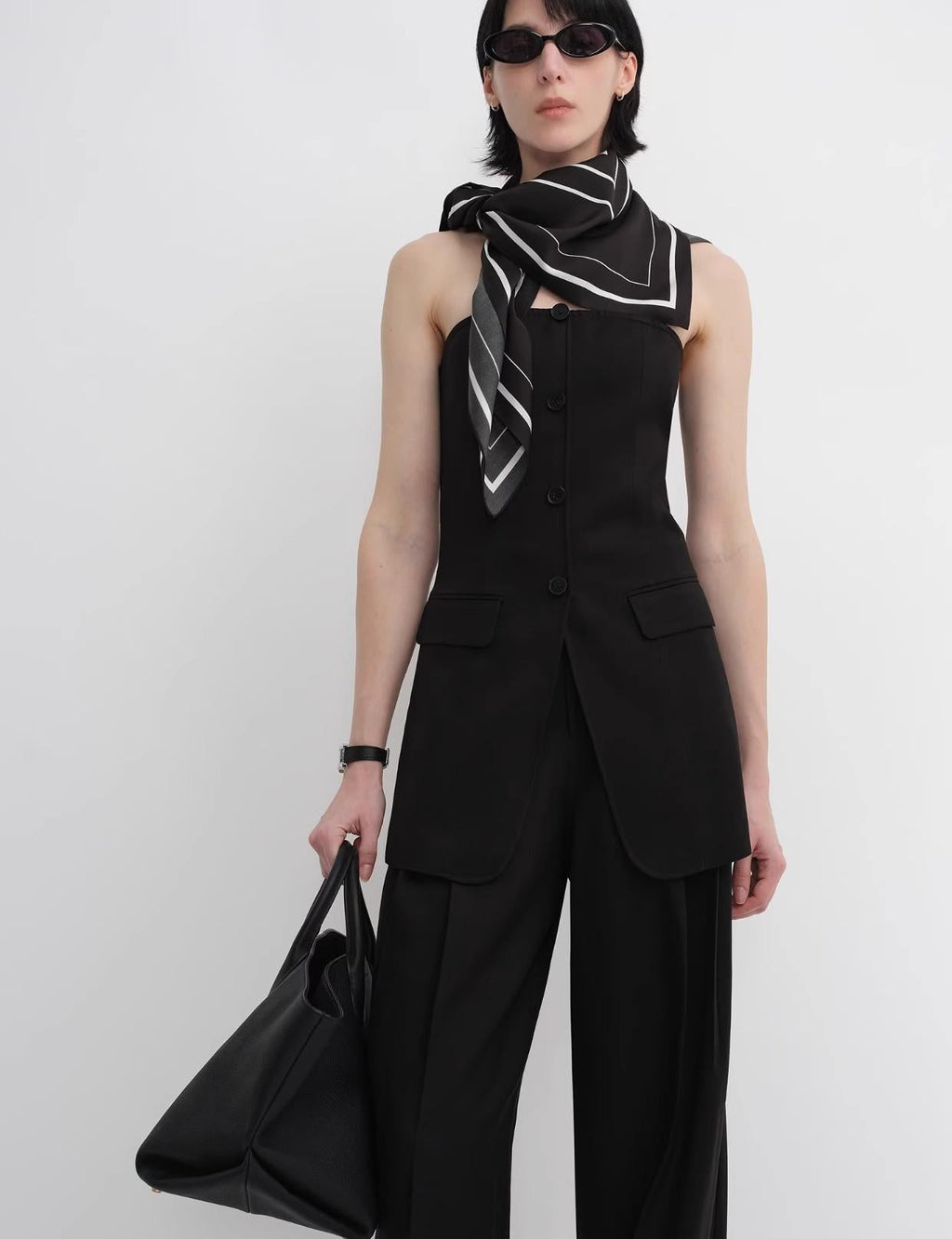 Geometric Print Silk Square Scarf