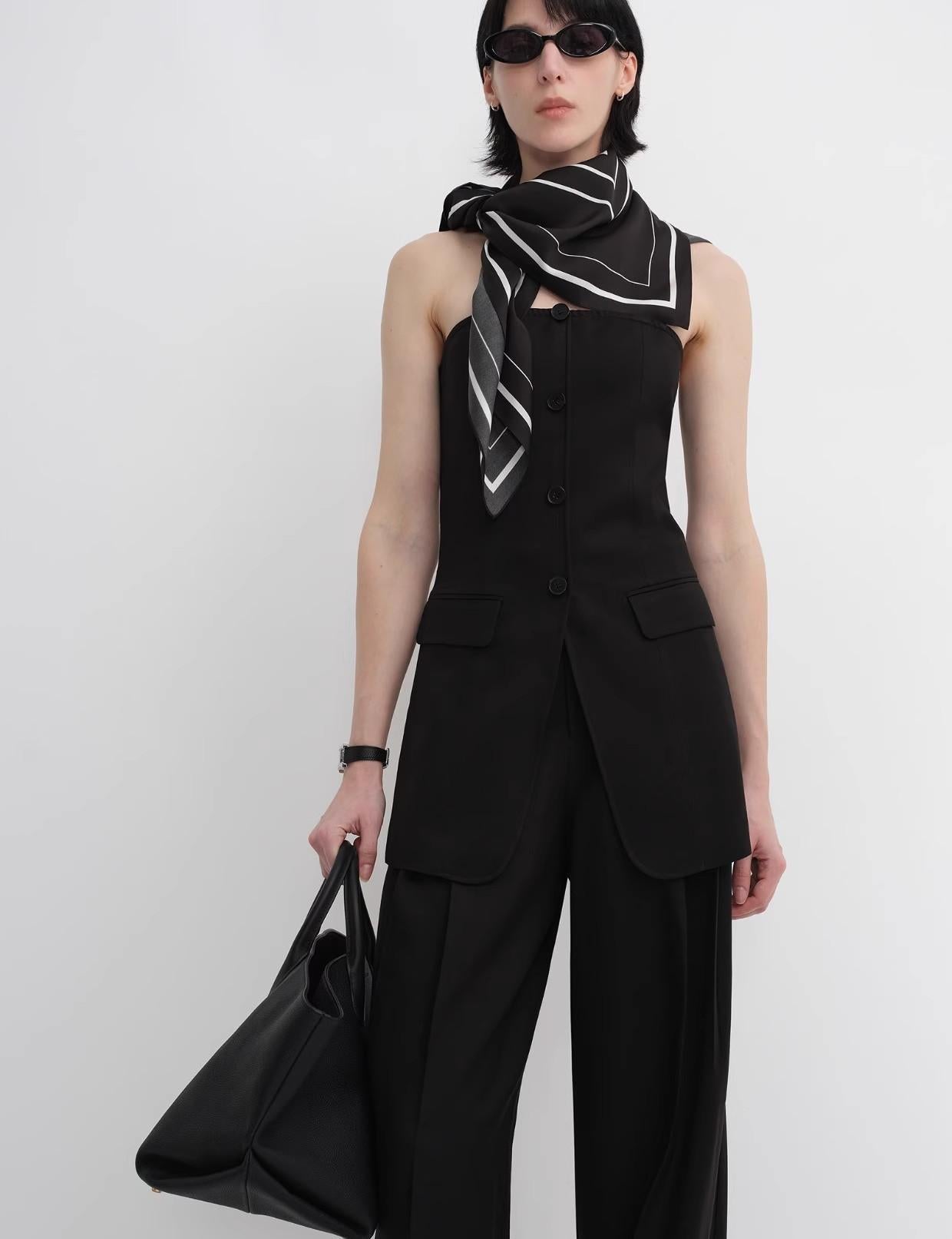 Geometric Print Silk Square Scarf