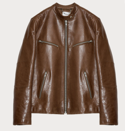 Waxed Sheepskin/Cowhide Vintage Leather Jacket
