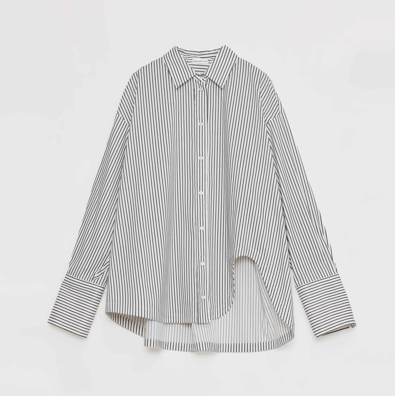 Asymmetric Slanted Striped Shirt