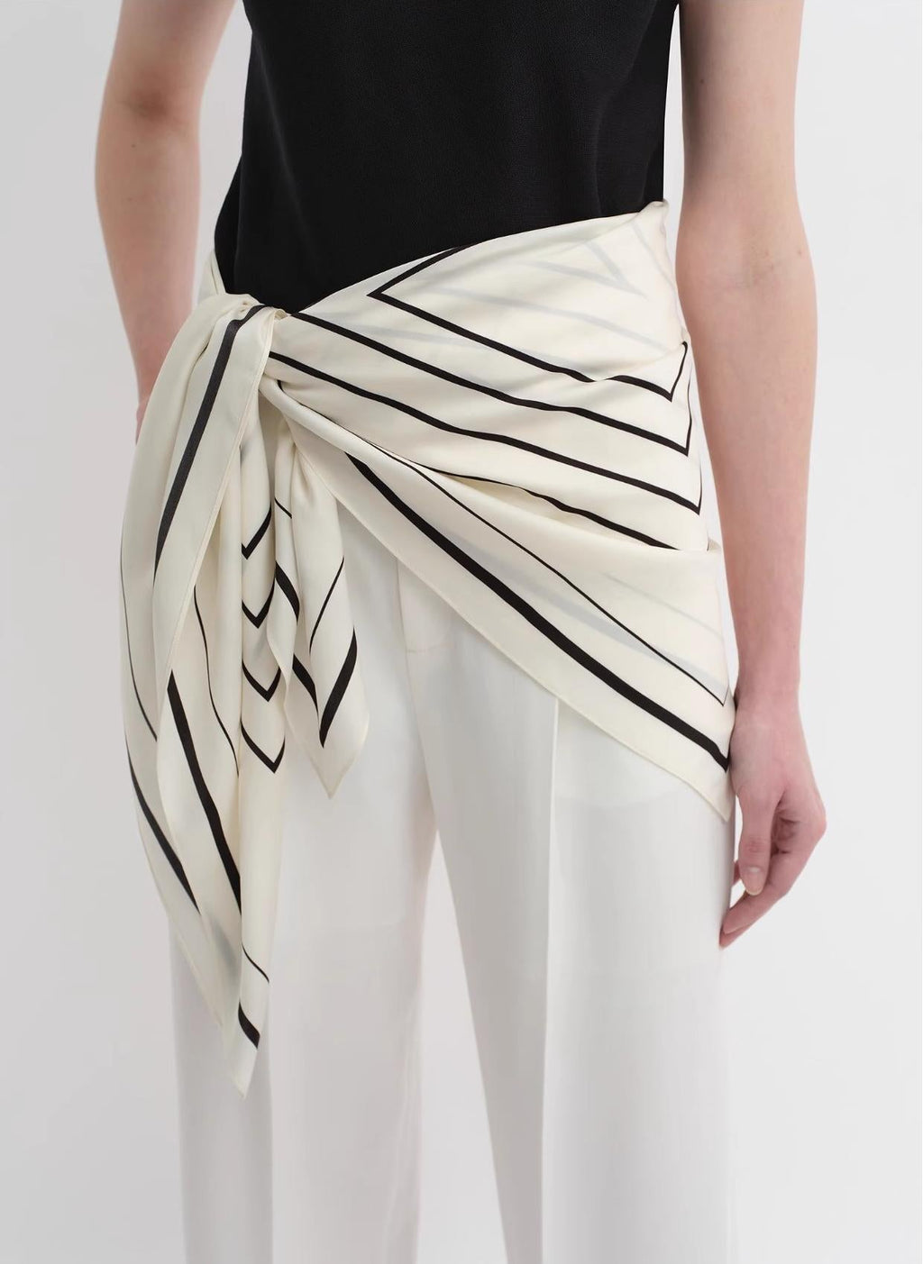 Geometric Print Silk Square Scarf