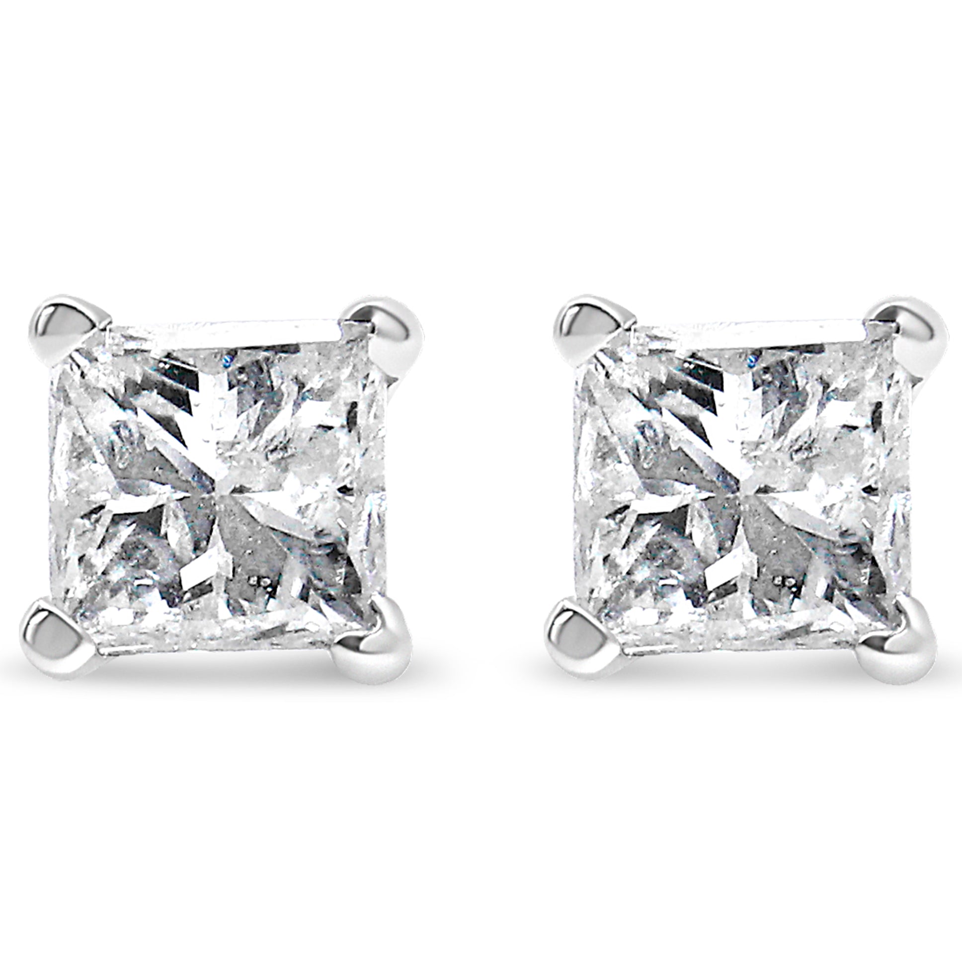 Princess-Cut Solitaire Diamond Stud Earrings