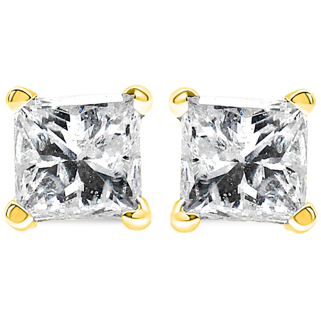 Princess-Cut Solitaire Diamond Stud Earrings