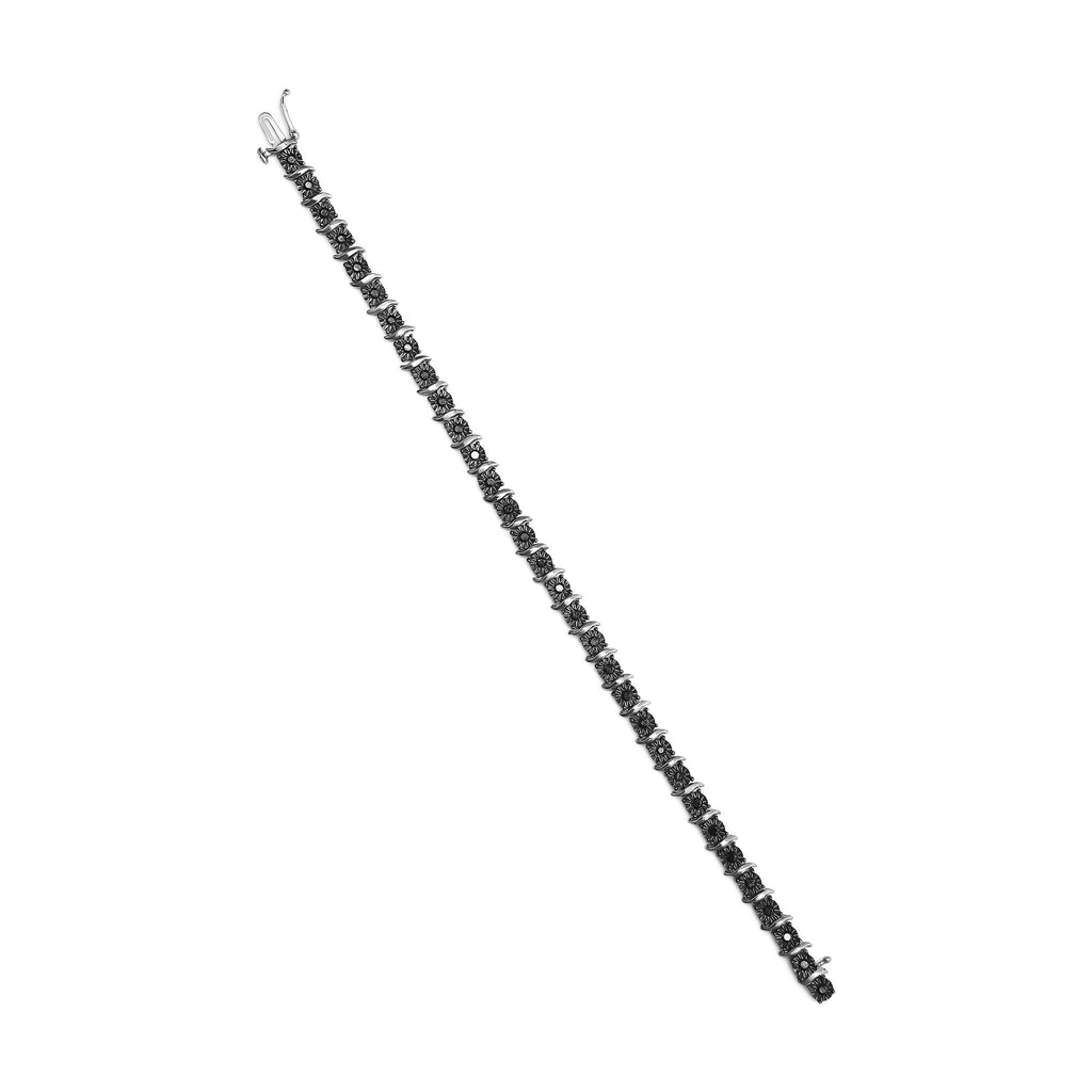 Black Treated Diamond Tennis Bracelet (Black Color)