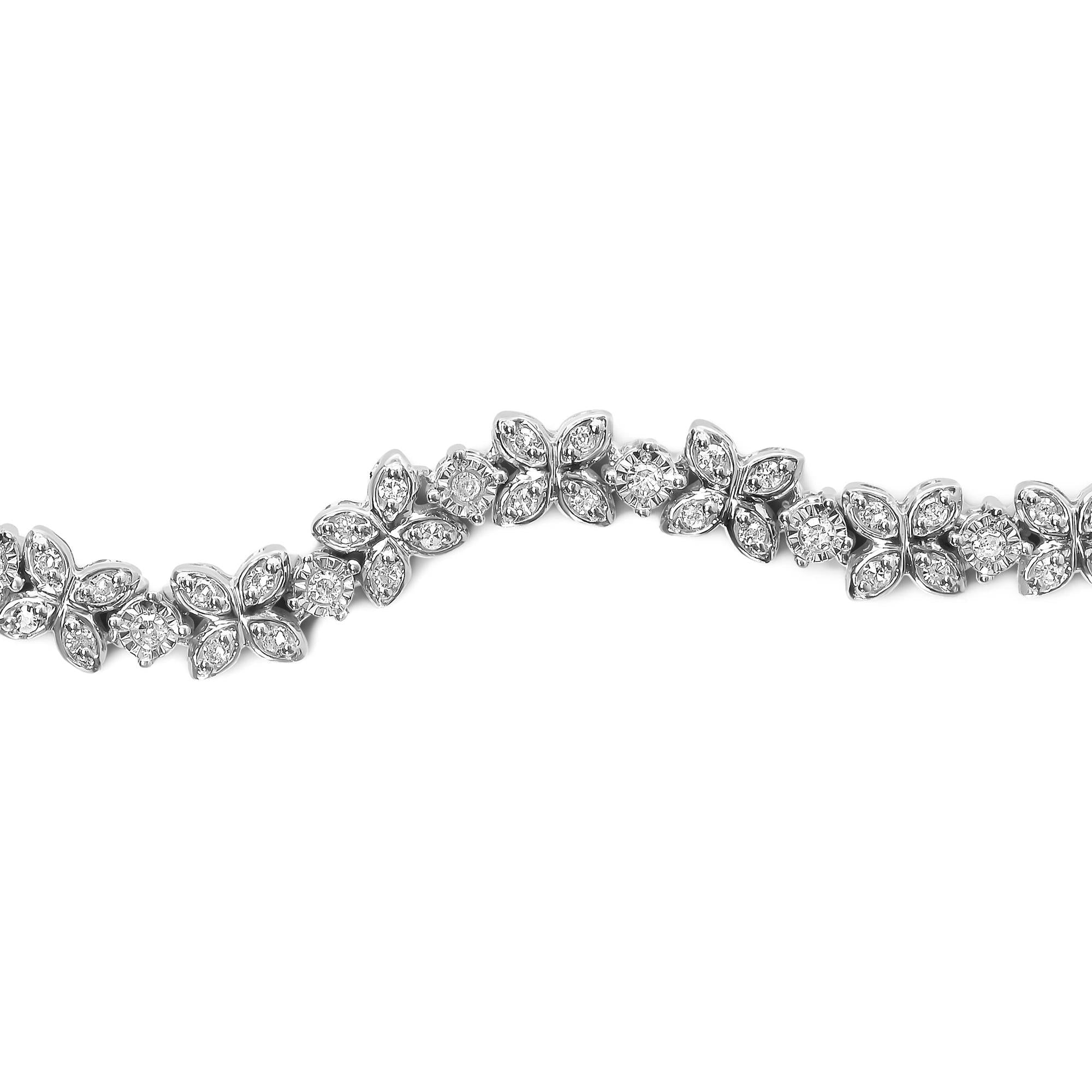 Diamond Marquise Shaped Link 4"-10" Adjustable Bolo Bracelet