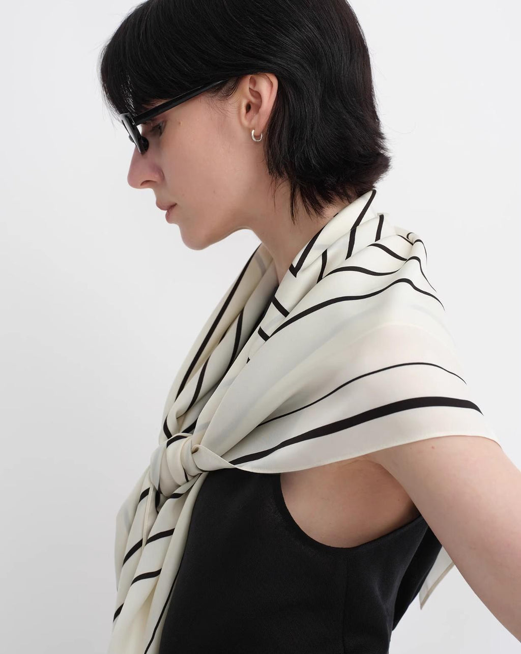 Geometric Print Silk Square Scarf