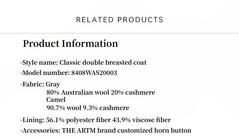 Wool Cashmere Blend Classic Tie Coat - Camel / Gray