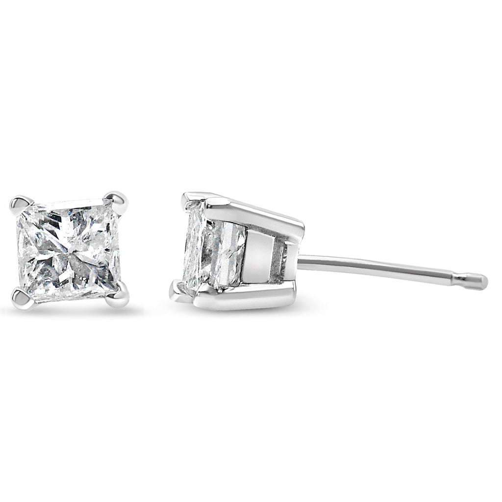 Princess-Cut Solitaire Diamond Stud Earrings