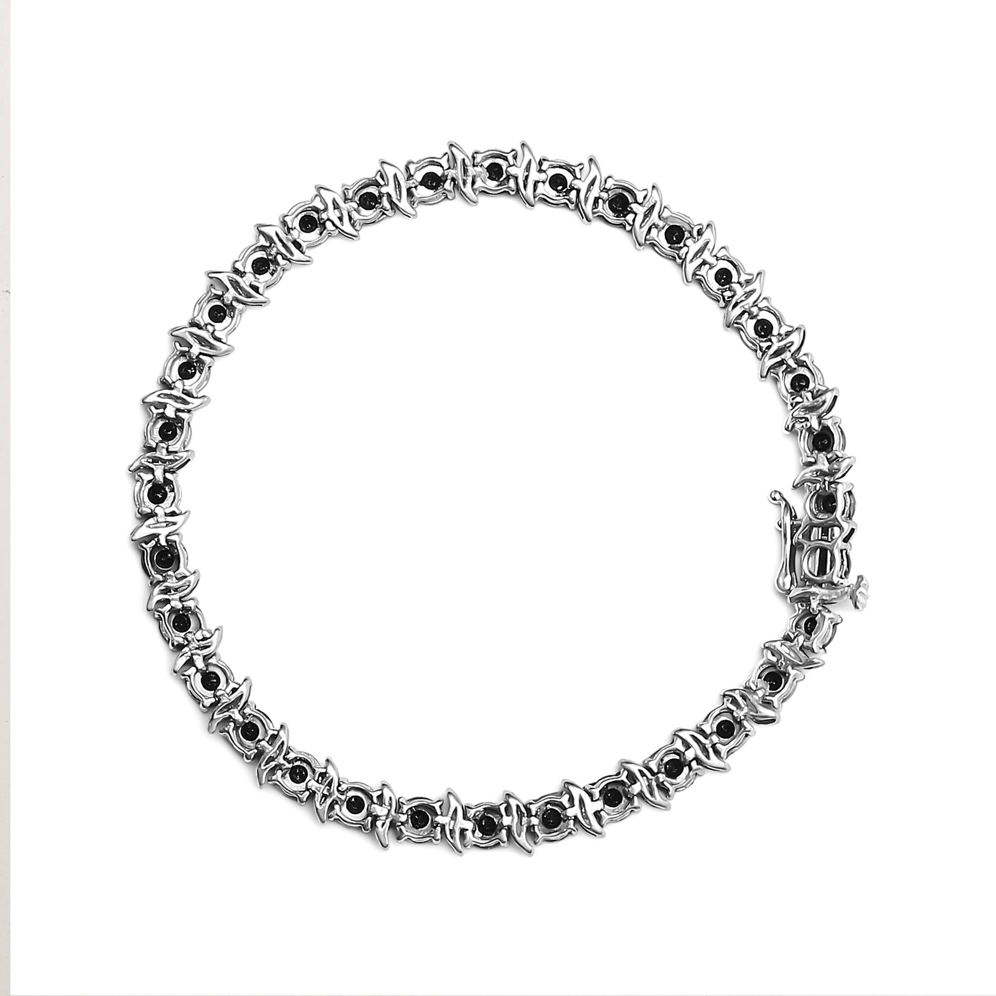 Black Treated Diamond Tennis Bracelet (Black Color)