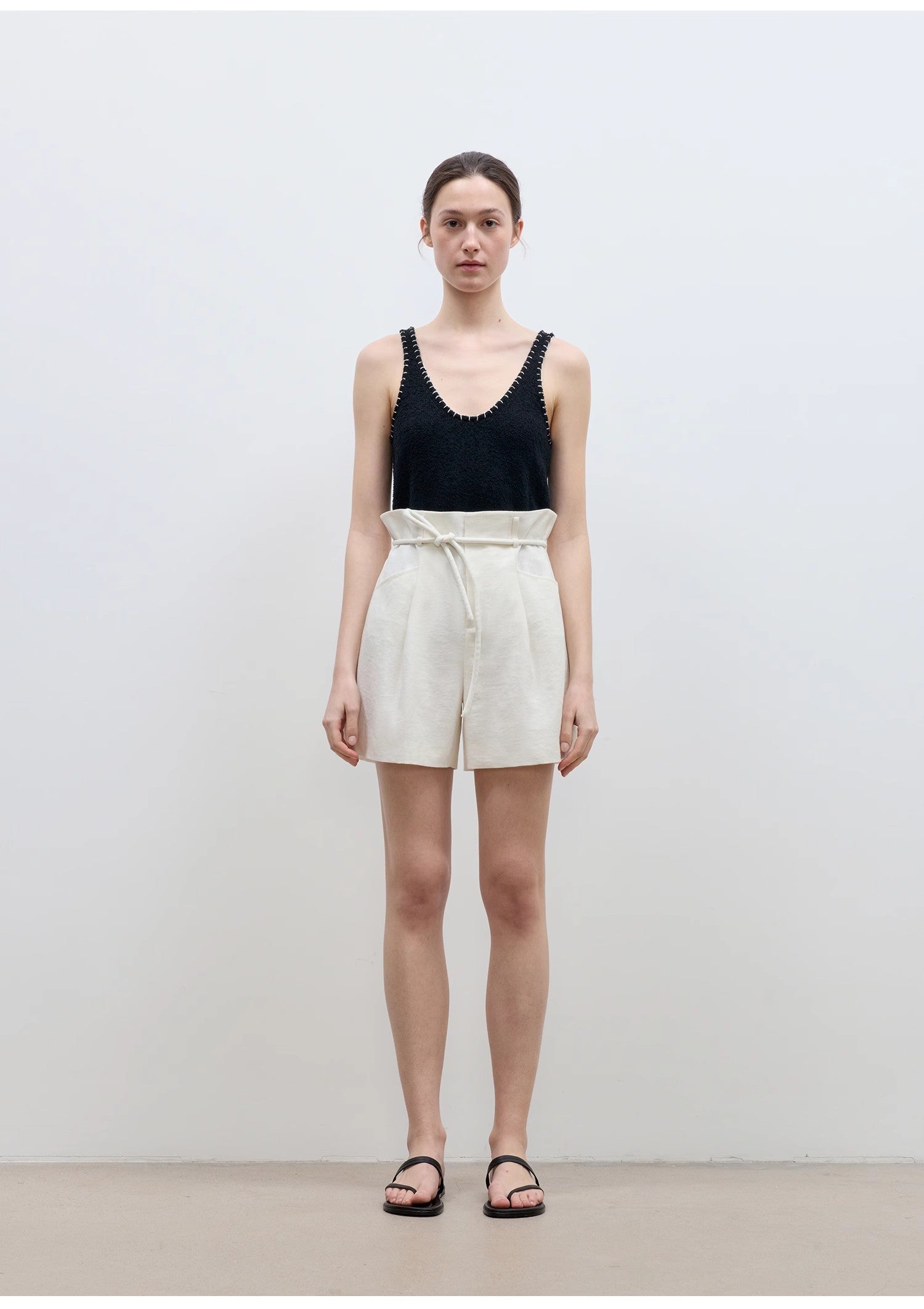 Drawstring High Waist Shorts Women