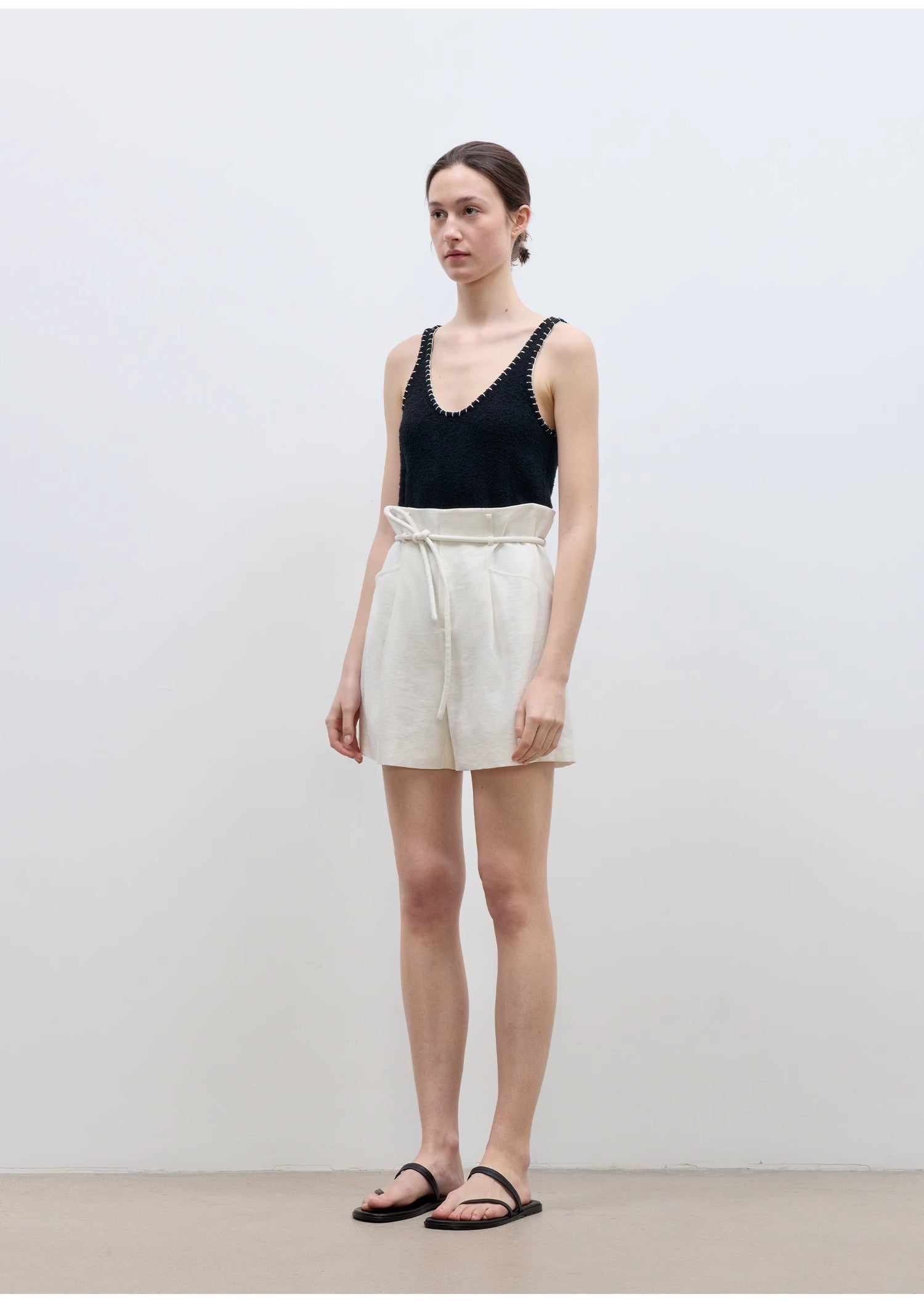Drawstring High Waist Shorts Women