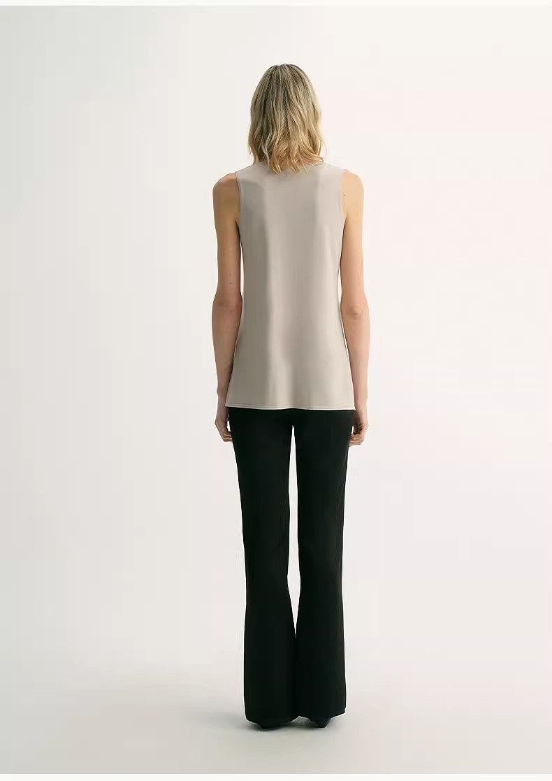 Silk U-Neck Straight Knitted Top