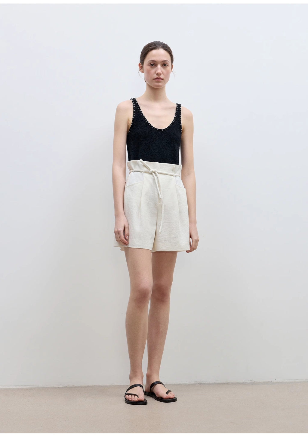 Drawstring High Waist Shorts Women