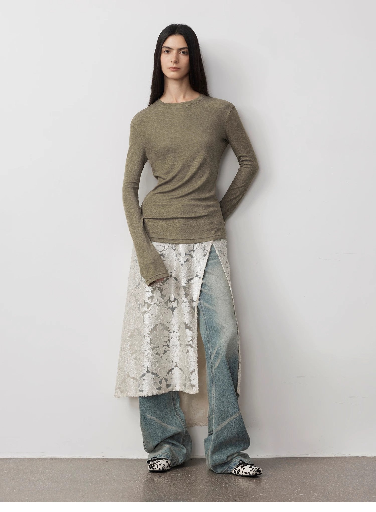 Lyocell Wool Stretch Long-Sleeved T-Shirt