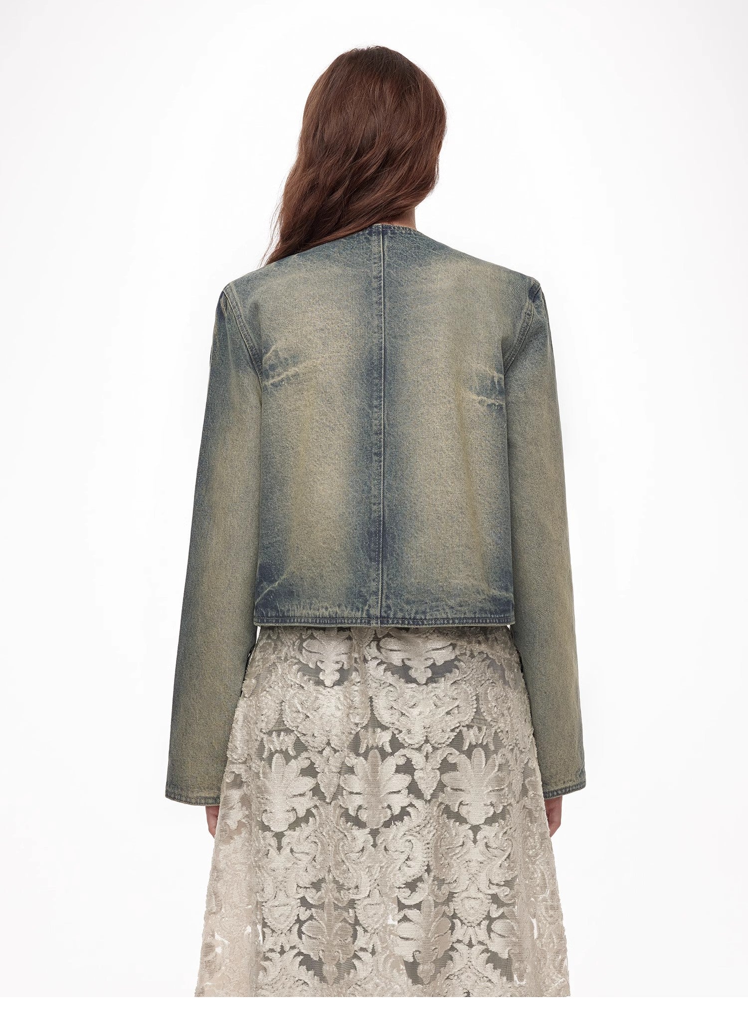 Zipper Short Denim Jacket