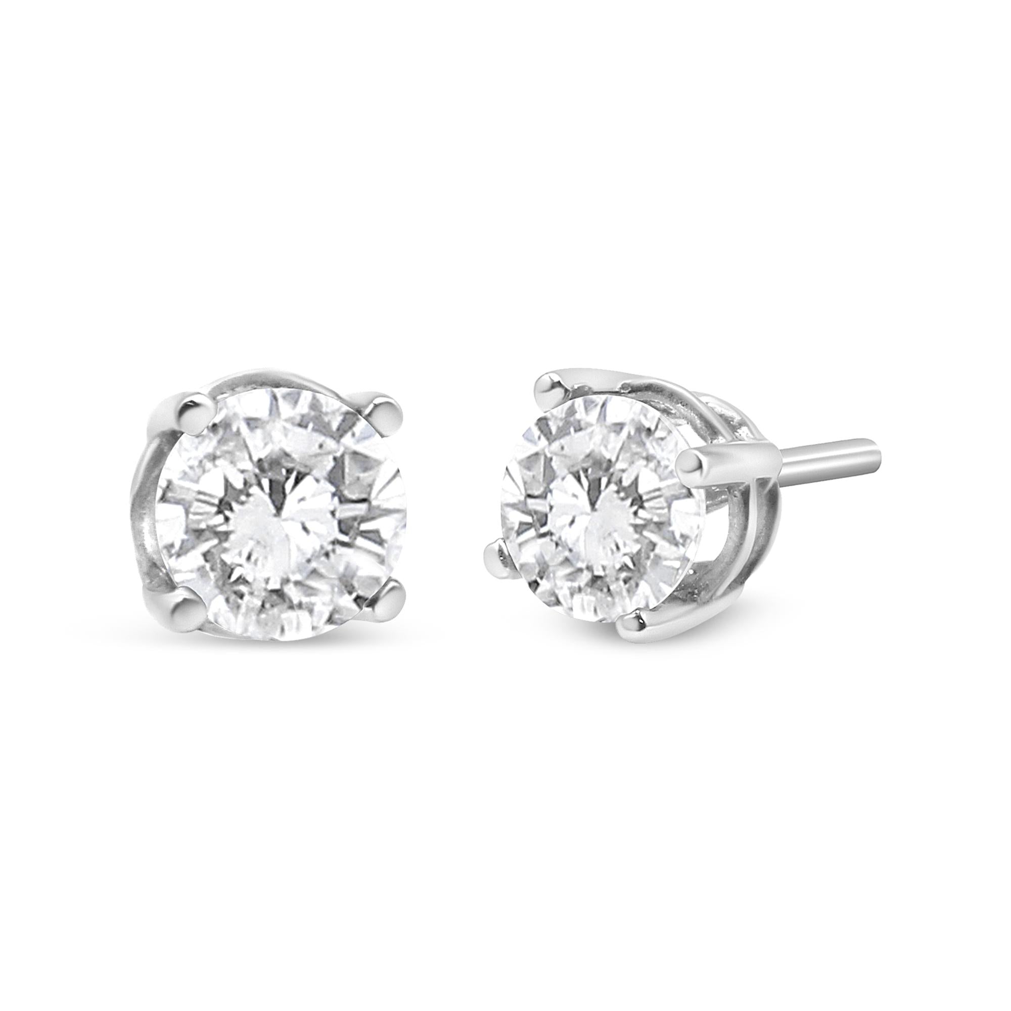 Lab Grown Diamond Round Classic Stud Earrings