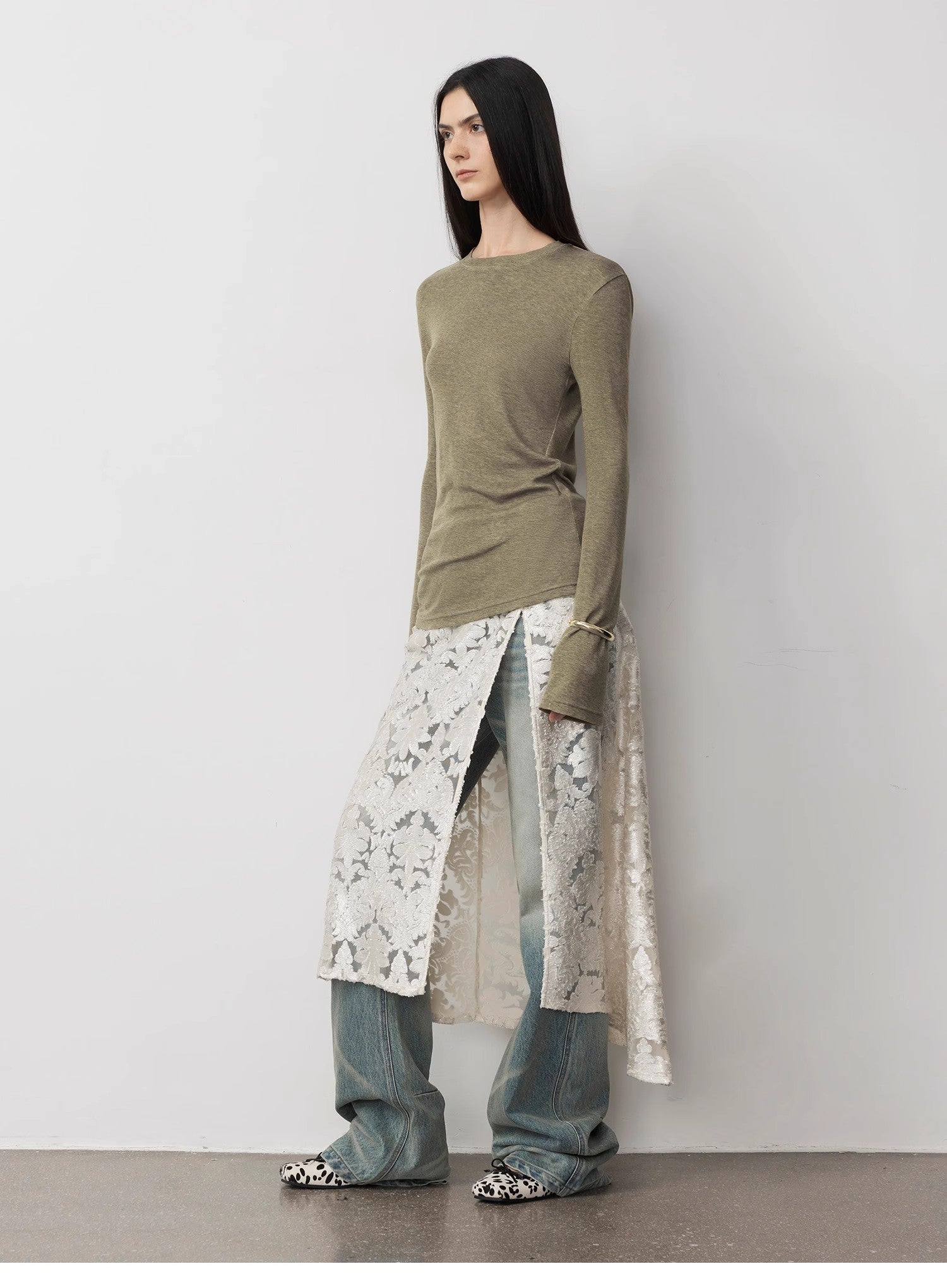 Lyocell Wool Stretch Long-Sleeved T-Shirt