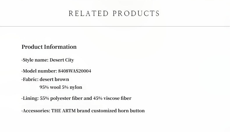 "Desert City" Italian Imported Wool Blended Coat