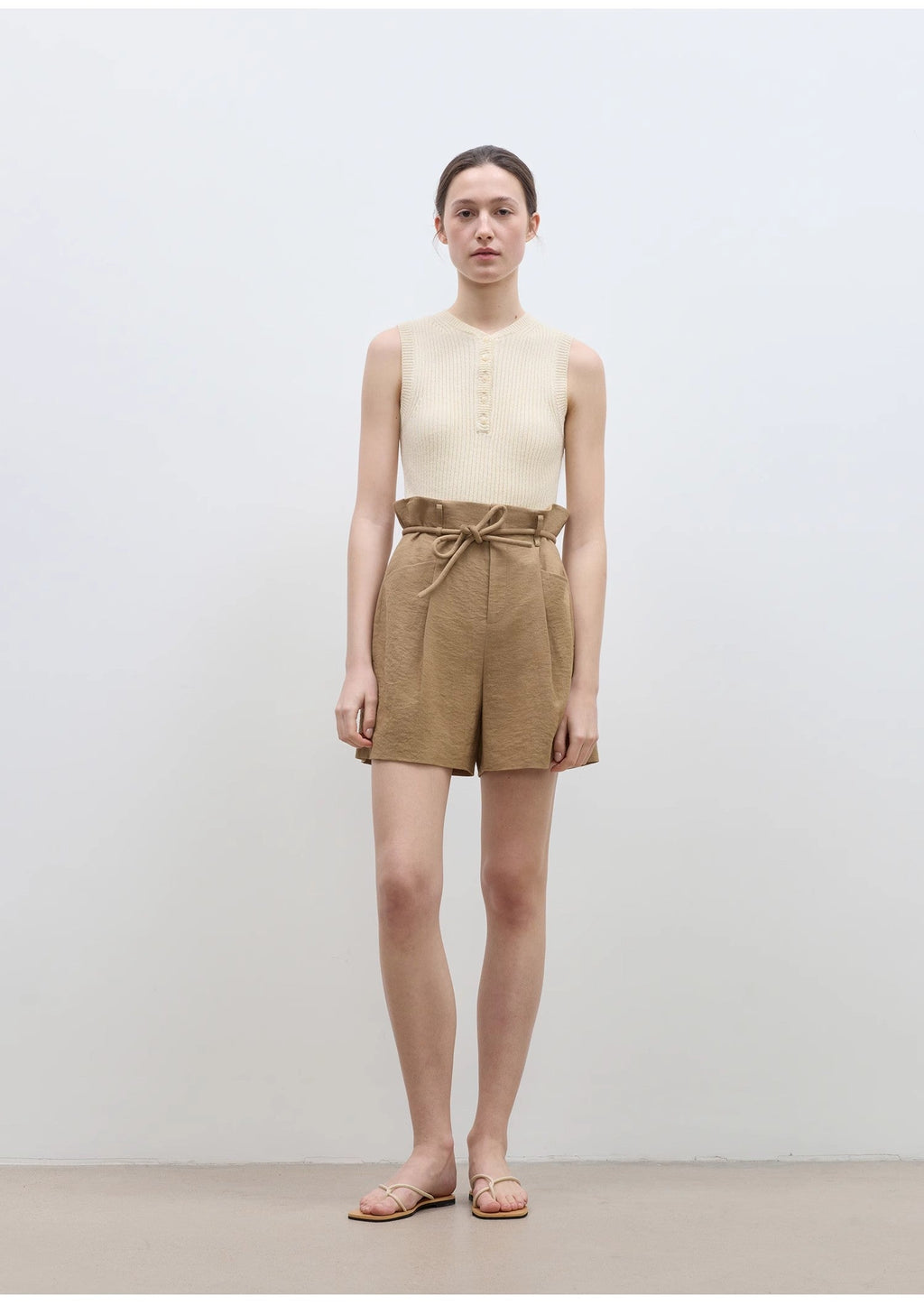 Drawstring High Waist Shorts Women