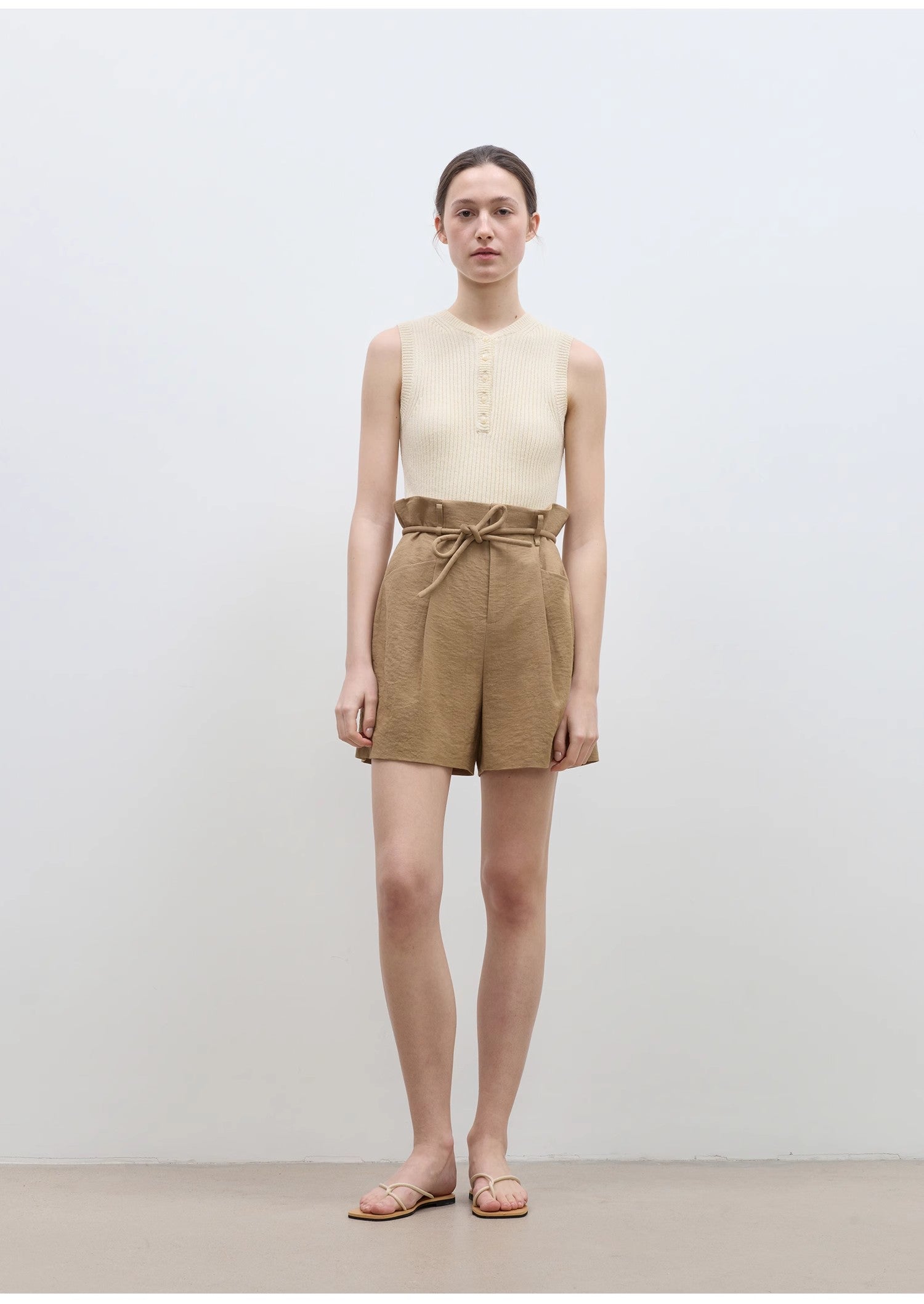Drawstring High Waist Shorts Women