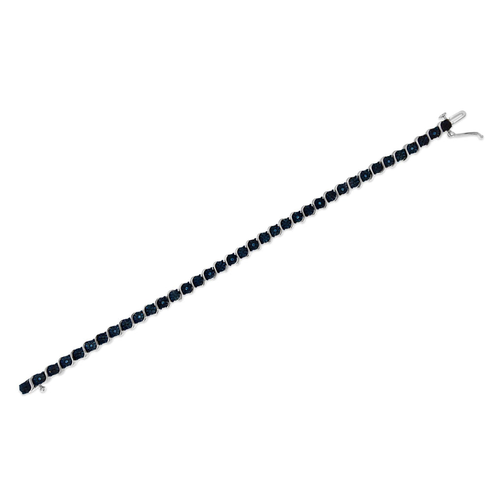 Blue Color Diamond Tennis Bracelet
