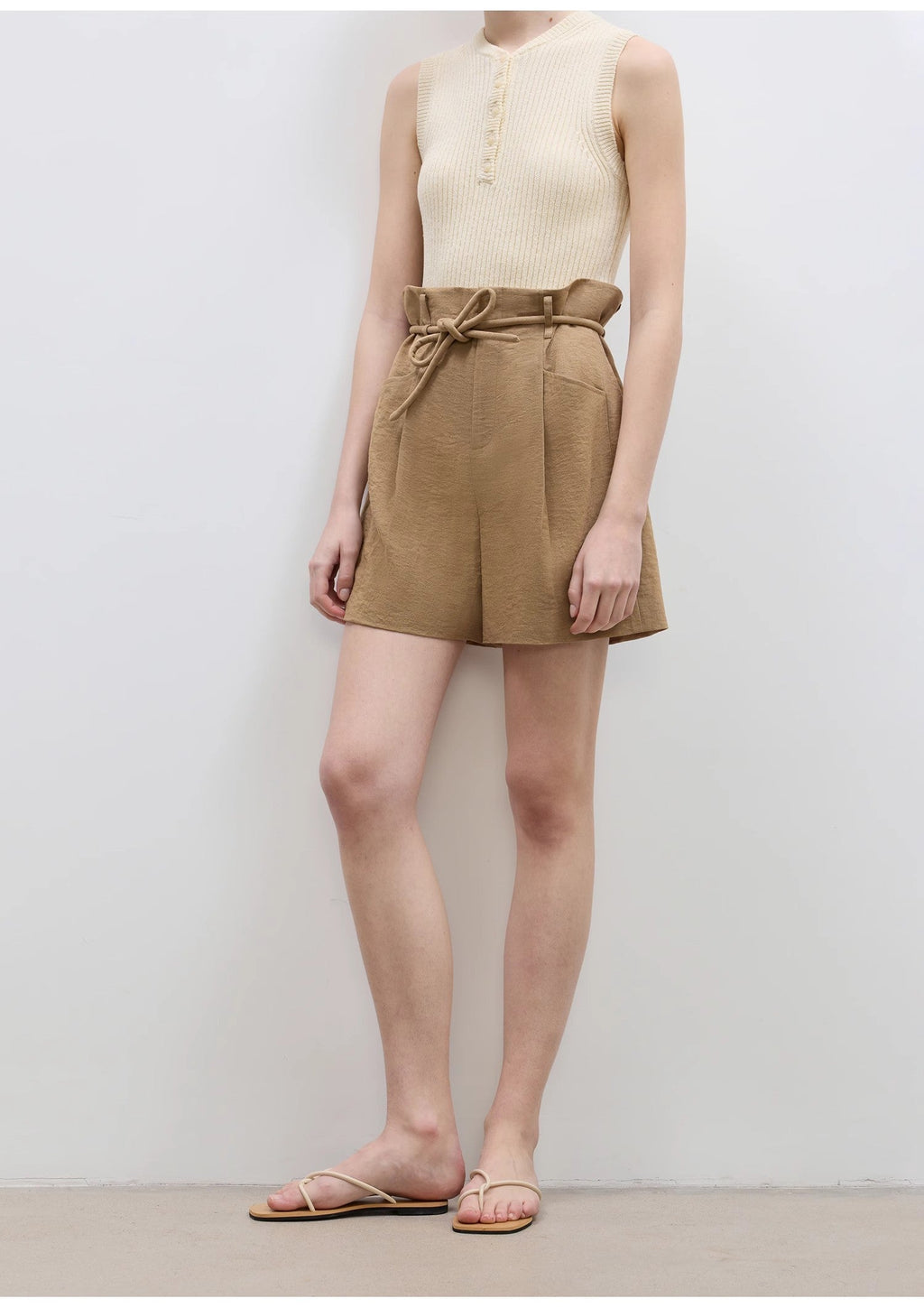 Drawstring High Waist Shorts Women