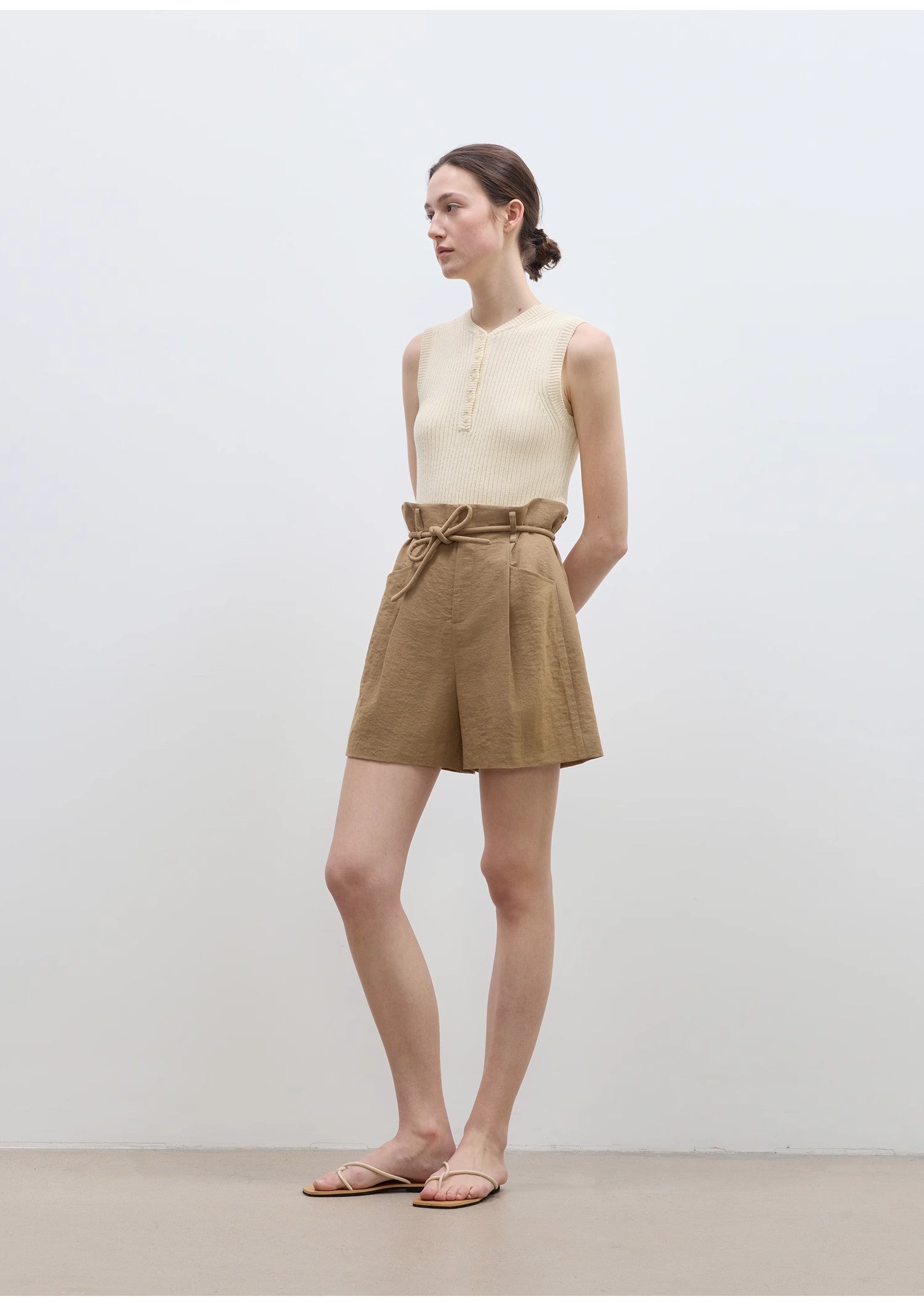 Drawstring High Waist Shorts Women