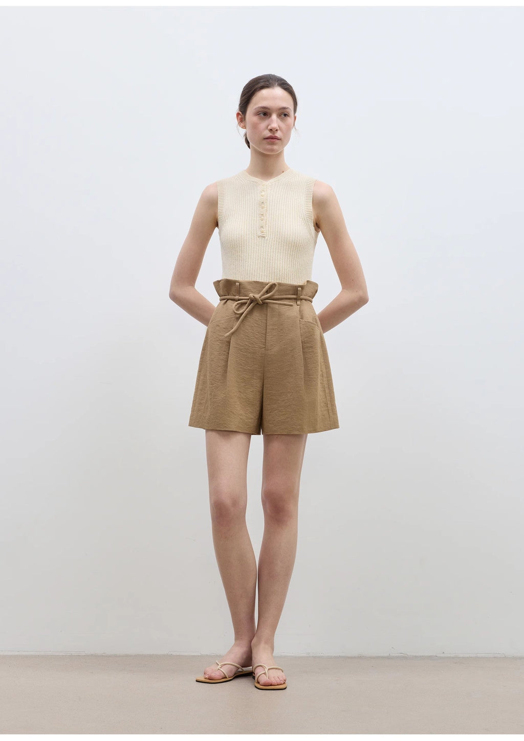 Drawstring High Waist Shorts Women