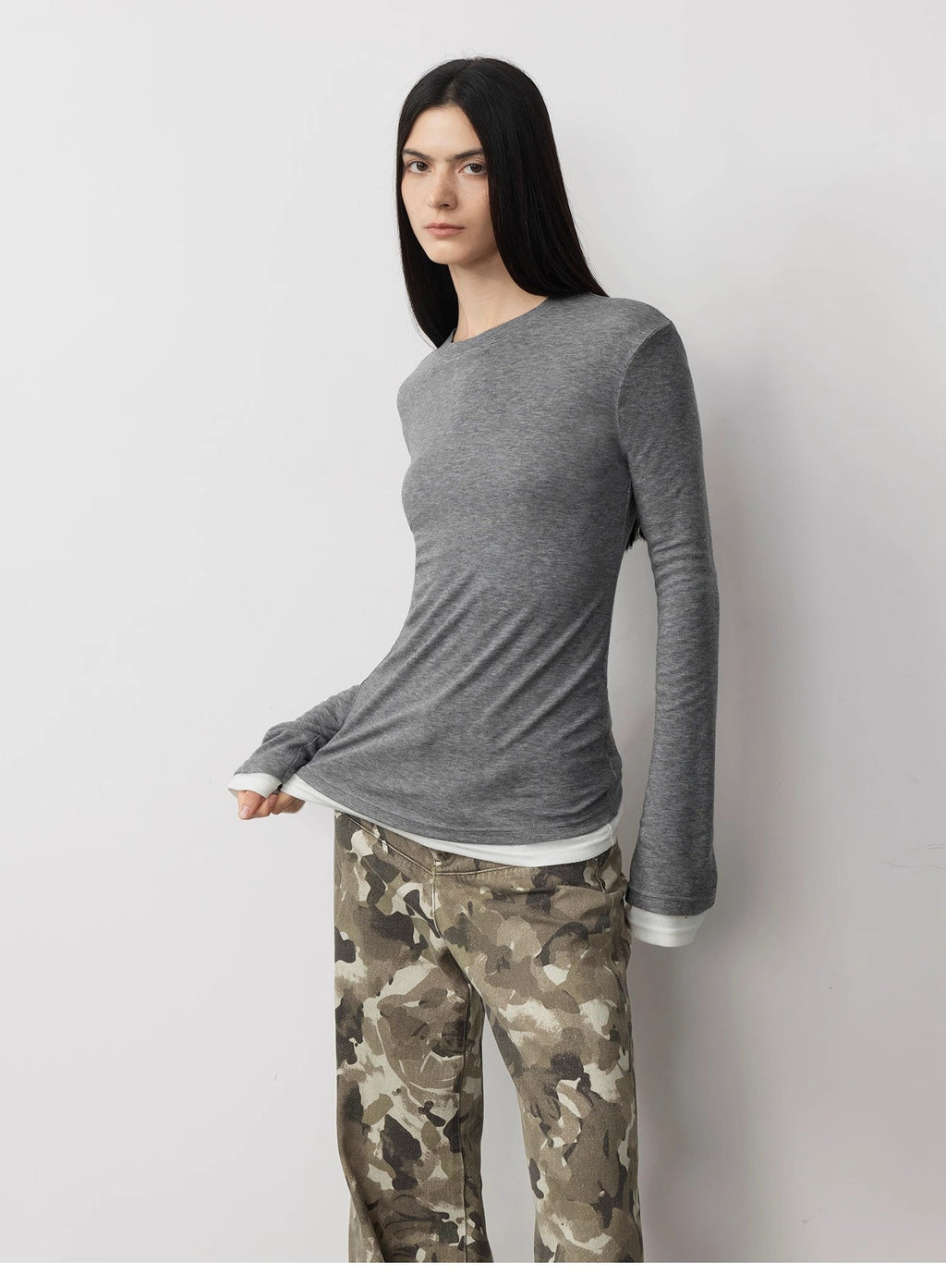 Lyocell Wool Stretch Long-Sleeved T-Shirt