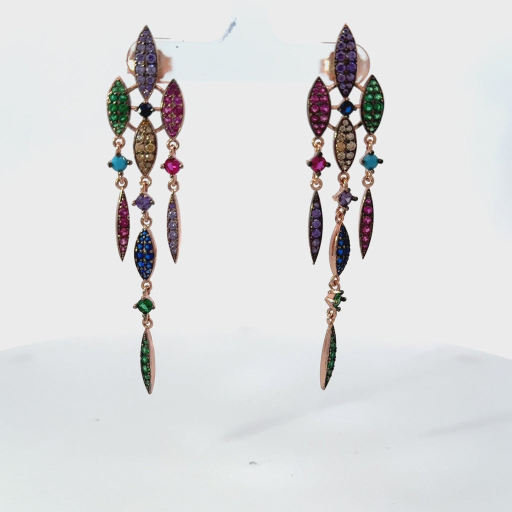Valencia Rainbow Earrings Rosegold