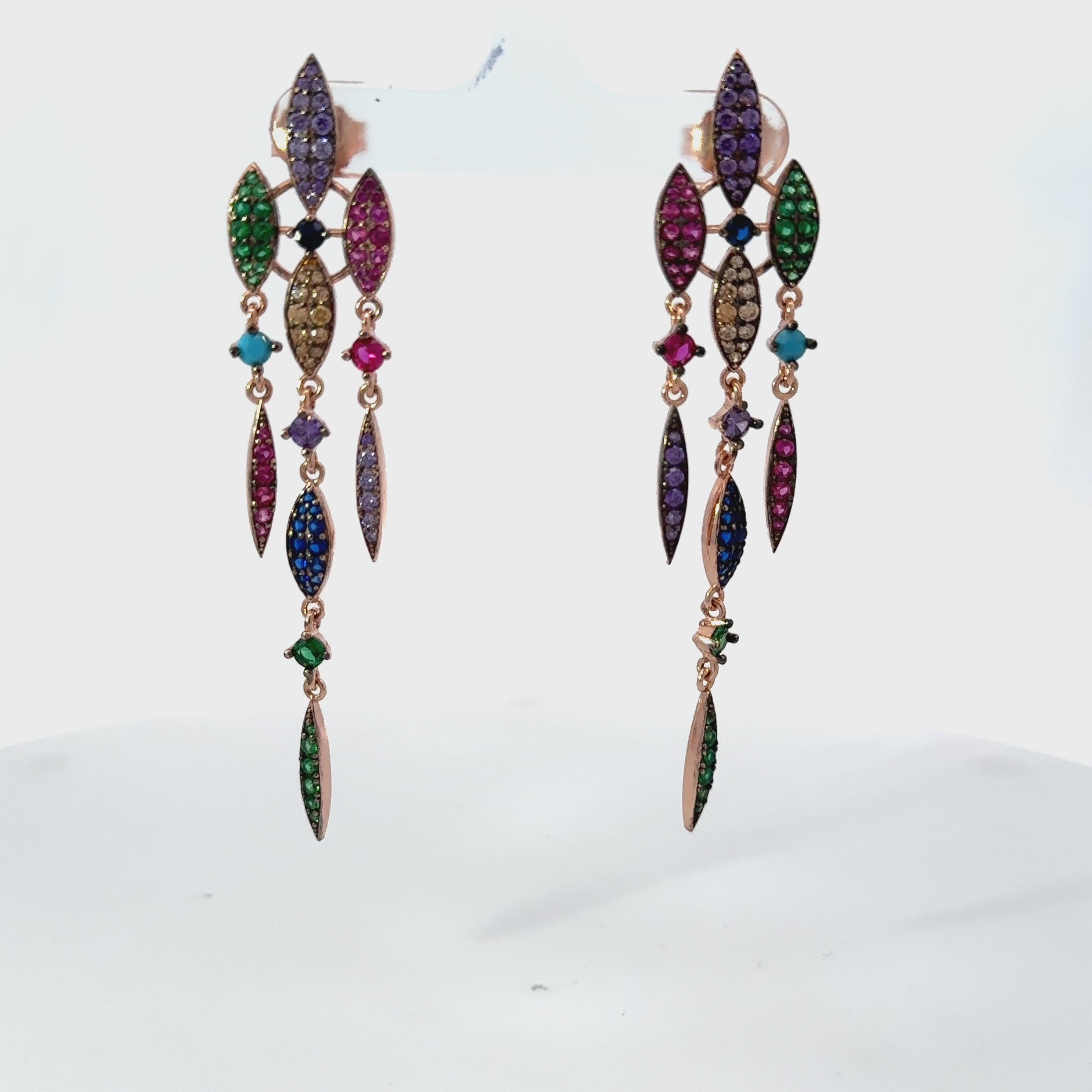 Valencia Rainbow Earrings Rosegold