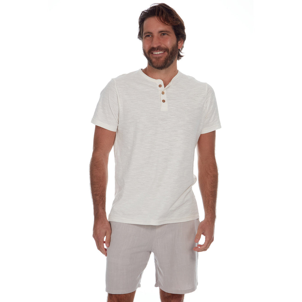Rayon/Linen Blend Shorts - Almond Milk