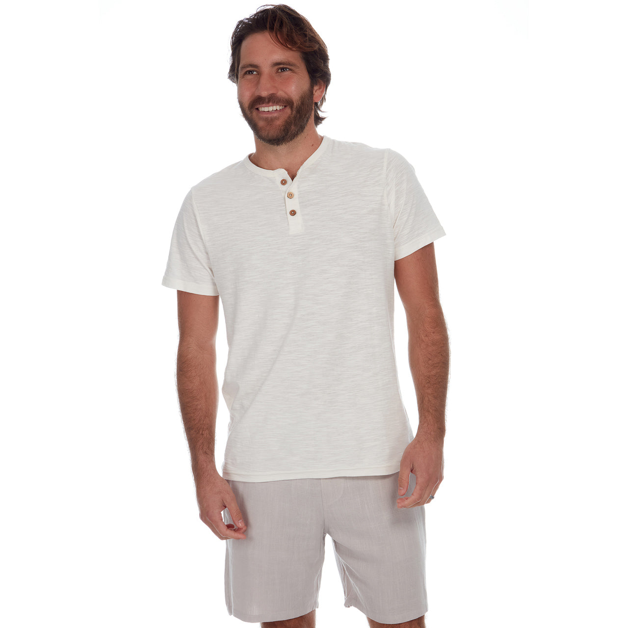 Rayon/Linen Blend Shorts - Almond Milk