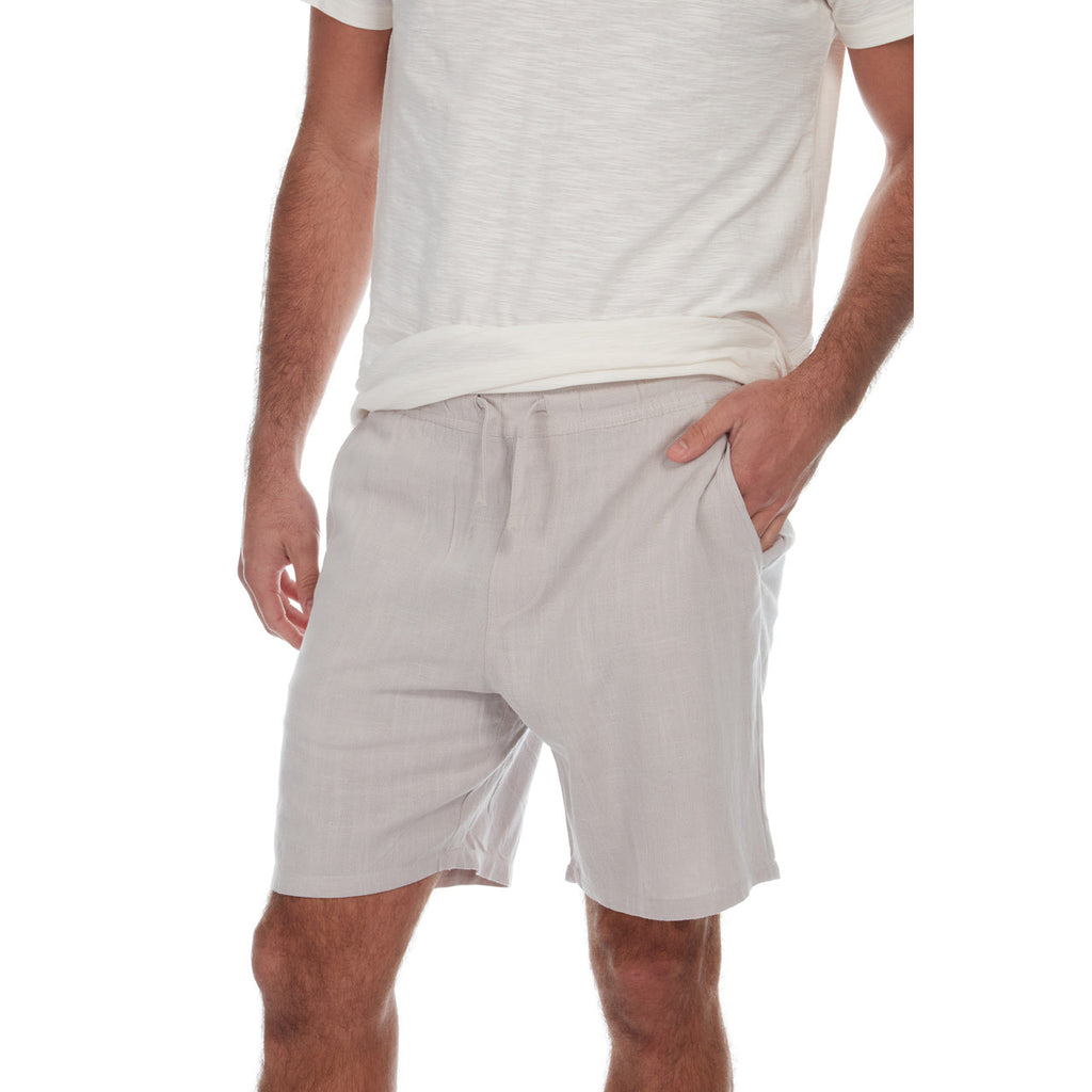 Rayon/Linen Blend Shorts - Almond Milk