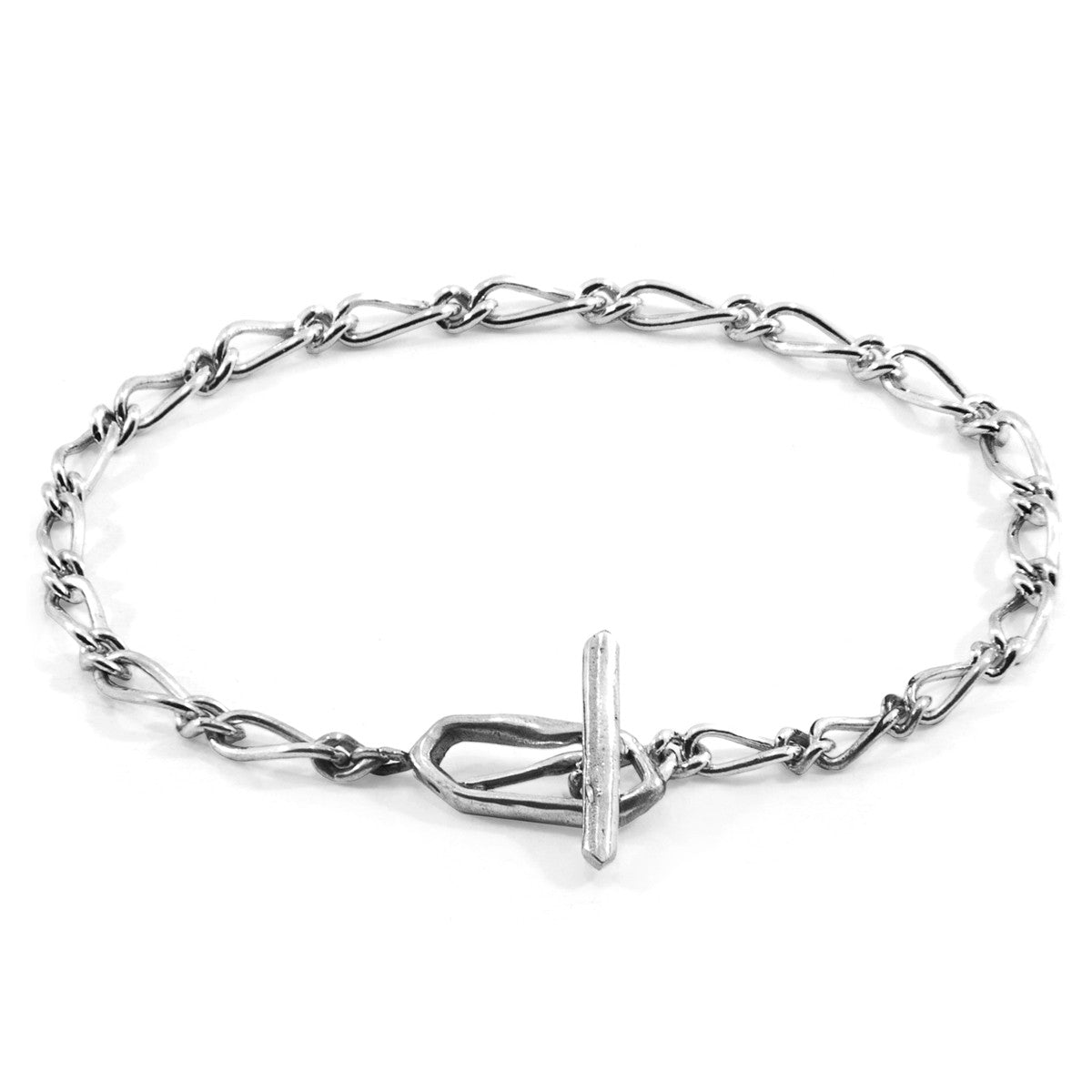 Arabella Twist Silver Chain T-Bar Bracelet