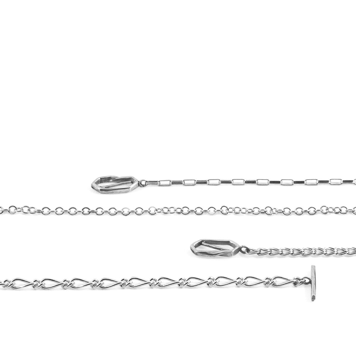 Arabella Twist Silver Chain T-Bar Bracelet
