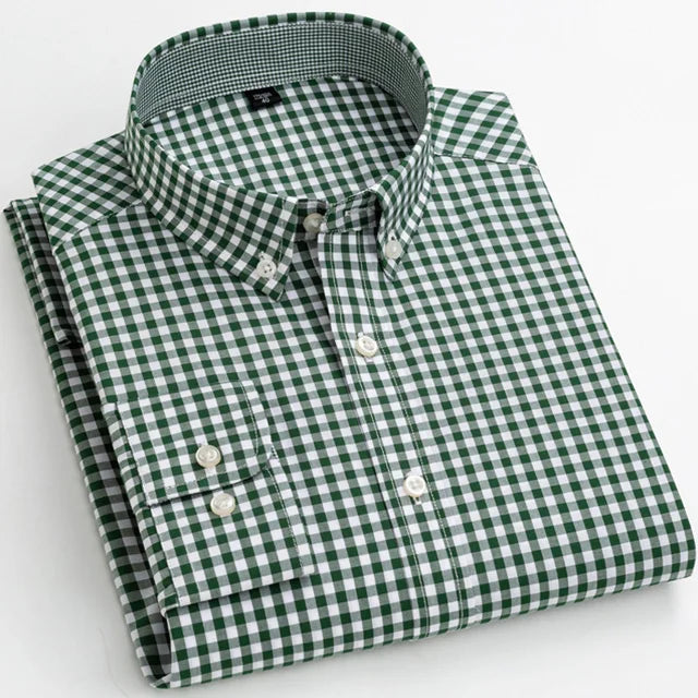 Plaid Cotton Dress Shirt