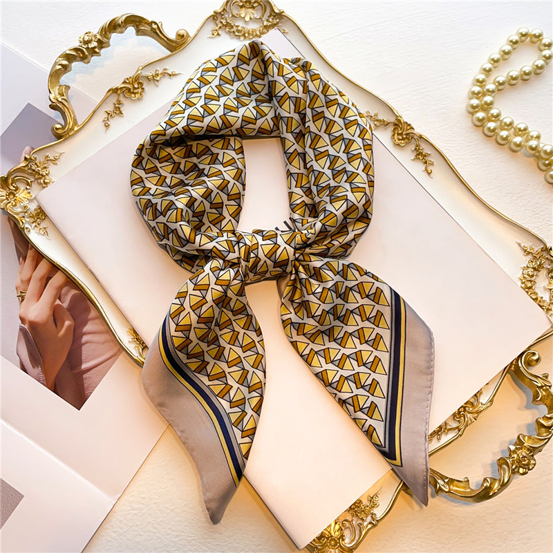 Elegant Floral Silk Scarf - Square