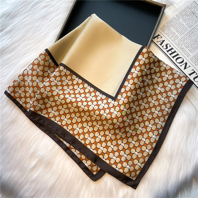Elegant Floral Silk Scarf - Square
