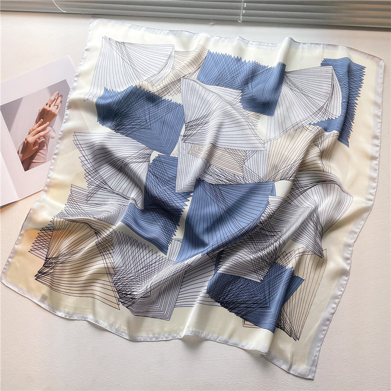 Elegant Floral Silk Scarf - Square