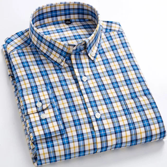 Plaid Cotton Dress Shirt