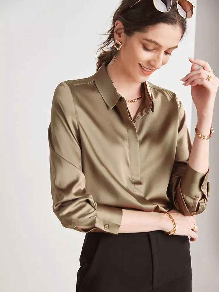 Silk Blend Blouse Shirt