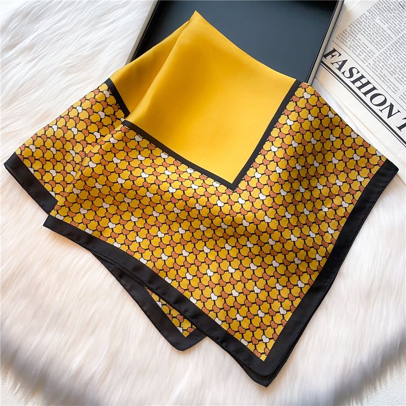 Elegant Floral Silk Scarf - Square