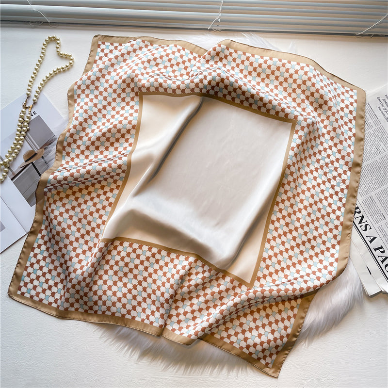 Elegant Floral Silk Scarf - Square
