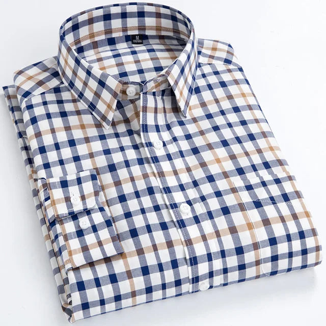Plaid Cotton Dress Shirt