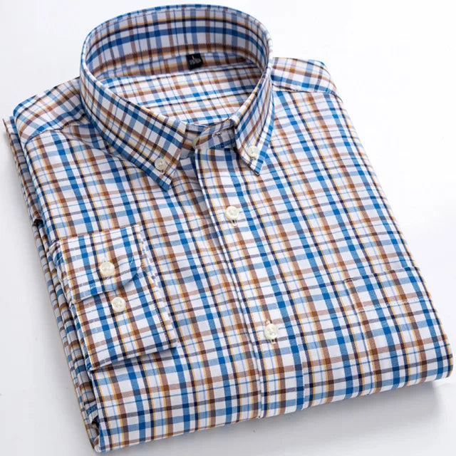 Plaid Cotton Dress Shirt